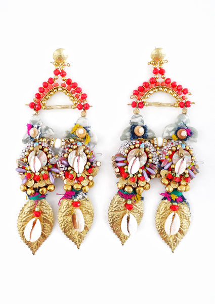 Vita Beaded-Embellished Drop Earrings By Anita Quansah London