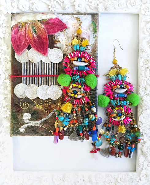 Itzel Beaded Statement Earrings