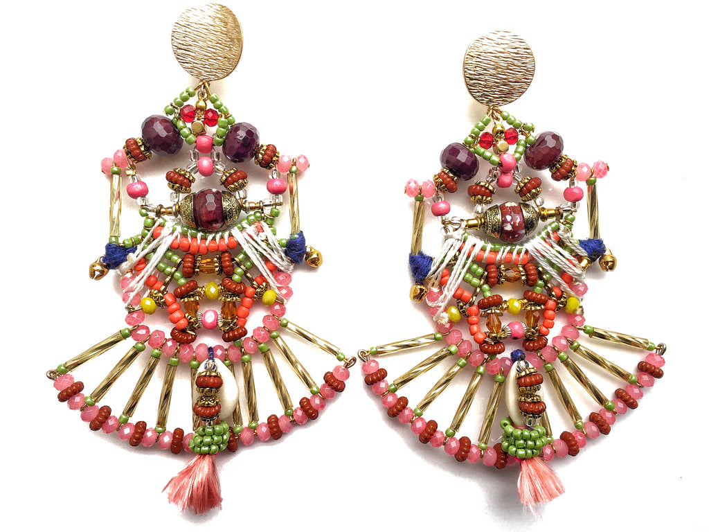 Melita Beaded Statement Earrings