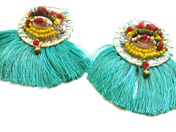 Tulay Embellished Statement Hoop Earrings