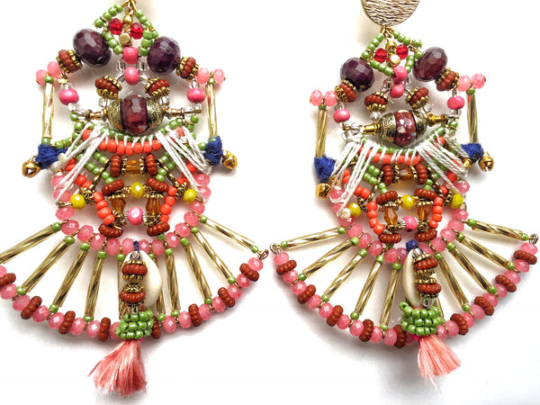 Melita Beaded Statement Earrings