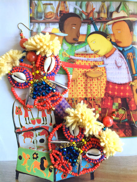 Taya Beaded Mask Earrings