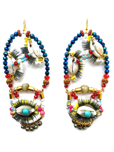 Orlina Beaded Statement Drop Earrings