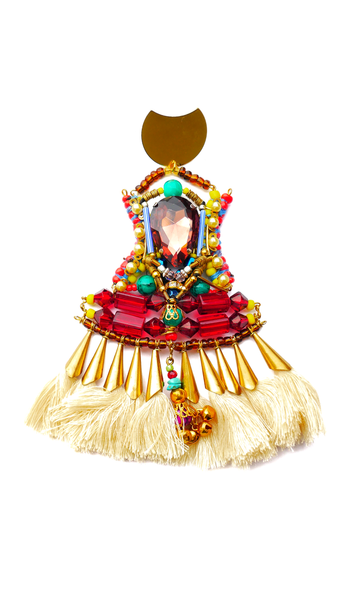 Leoni Embellished Beaded and Crystal Tassel Earrings