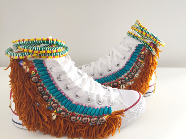 Ozias Beaded Custom Chuck Taylor All Star High Top Converse
