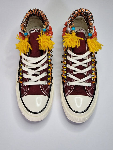 Reina Beaded Embellished High Top Custom Converse Chuck Taylors All-Star Sneakers