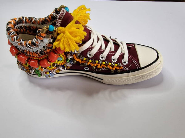 Reina Beaded Embellished High Top Custom Converse Chuck Taylors All-Star Sneakers
