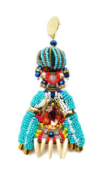 Avery Multi-Beaded Crystal-Embellished Drop Earrings