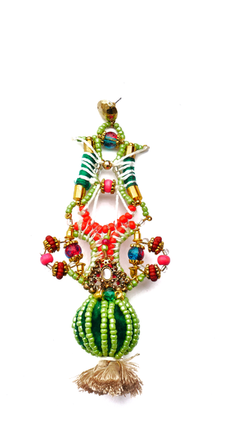 Tamsin Embellished Beaded Tassel Drop Earrings