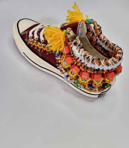 Reina Beaded Embellished High Top Custom Converse Chuck Taylors All-Star Sneakers