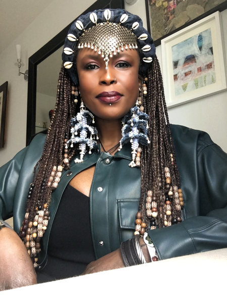 Siyanda Crystal-Embellished Denim Pine-Tree Earrings