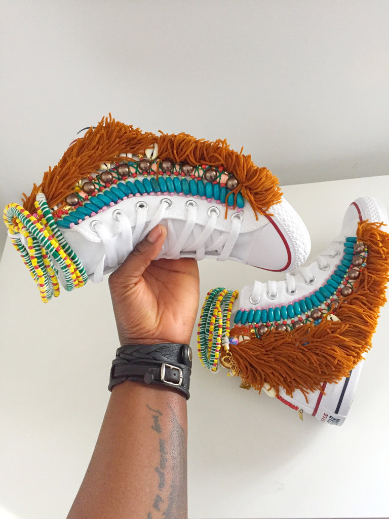 Ozias Beaded Custom Chuck Taylor All Star High Top Converse