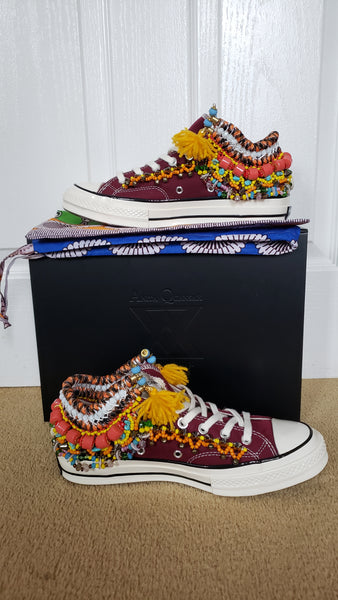 Reina Beaded Embellished High Top Custom Converse Chuck Taylors All-Star Sneakers