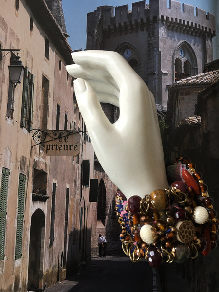 Orla Mother-of-Pearl, Jasper, Tourmaline and Quartz Cuff Bracelet