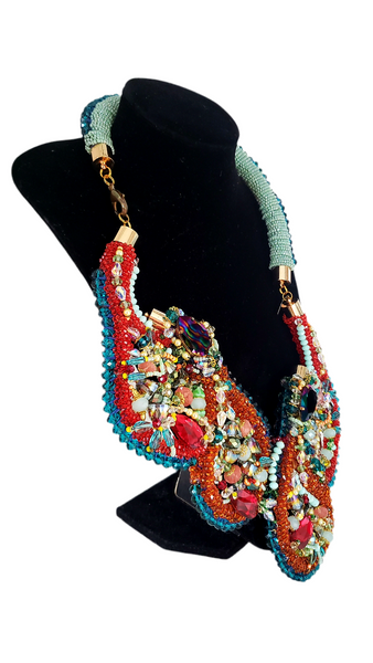 Cotia Swarovski Crystal-Embellished Multi-Gemstone Necklace