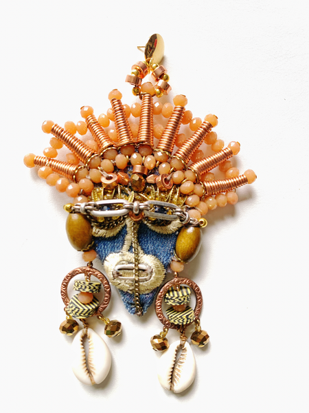 Ada Isi Akụ Copper & Crystal Cone Statement Earrings