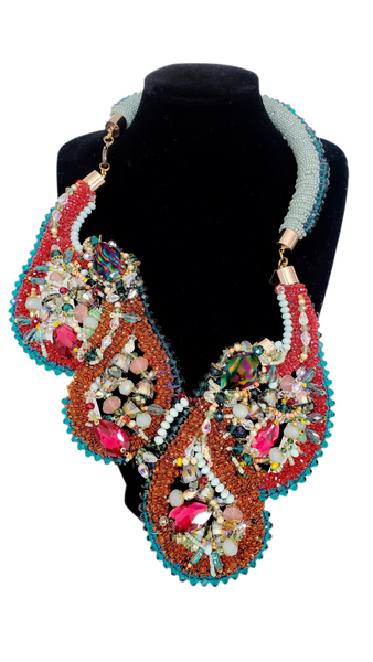 Cotia Swarovski Crystal-Embellished Multi-Gemstone Necklace