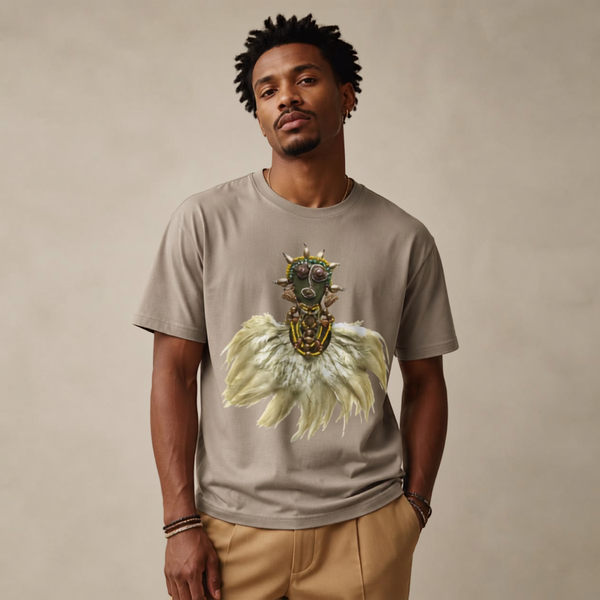 Emerald Feather Mask Mastic Unisex Oversized T-Shirt
