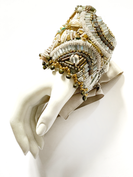 Erinma Multi-Beaded Mother of Pearl and Shell Embellished Cuff Bracelet