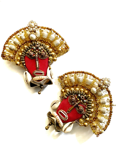 MMAEZE Ichafu Face Statement Earrings