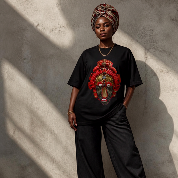 Nnenwanyi Crowned Unisex Black Oversized T-Shirt