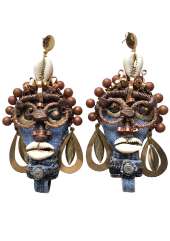 The Bantu Knot Queen Mother Statement Earrings