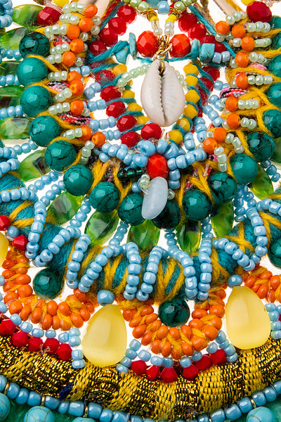 Kandiya Beaded Embellished Feather Necklace