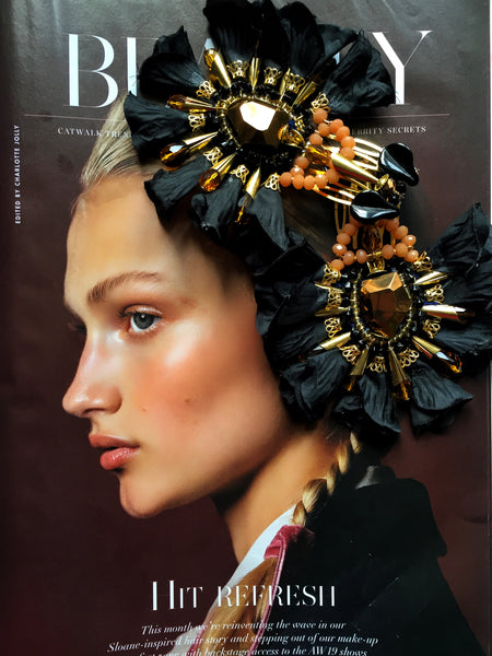 Aleiah Beaded Set Of Two Flower Hair Comb By Anita Quansah London