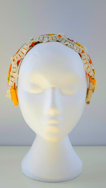 Arlette Vintage Lace Floral Print Headband