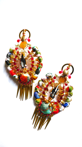 Athena Swarovski Crystal-Embellished Brass Tassel Drop Earrings