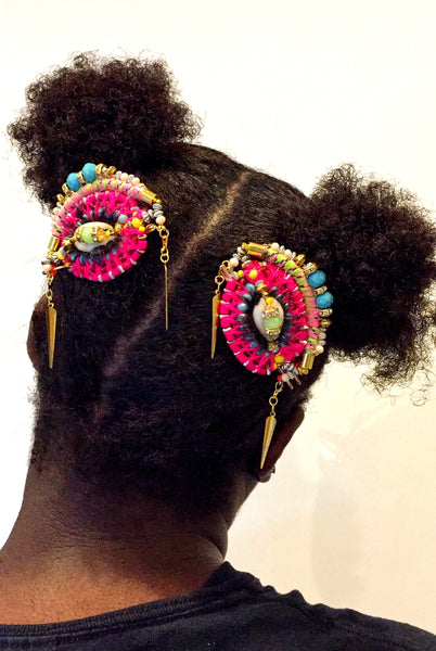 Binta, 'Yes, I See You' Set Of Two Embellished Hair Slides 