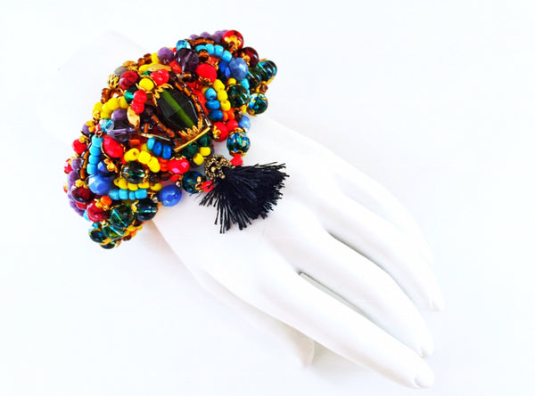 Lawan Embellished Beaded Multi-Stone Bracelet Anita Quansah London