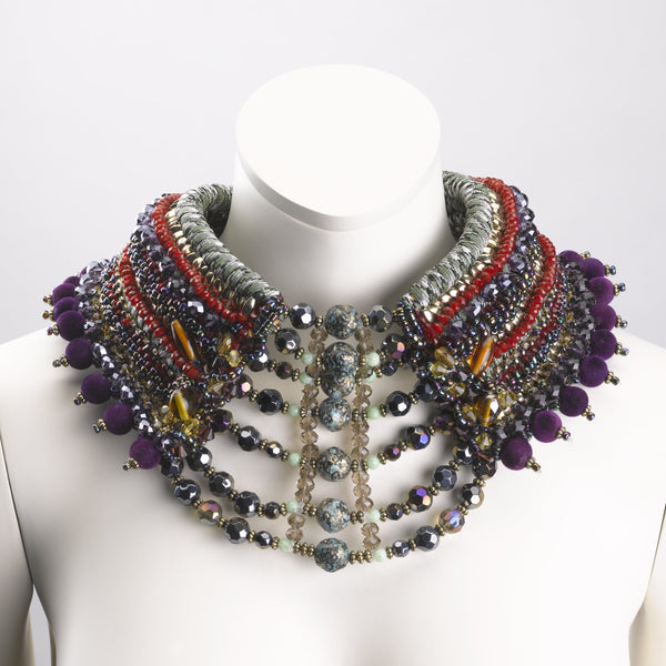 Harlyn Embellished Beaded High Collar Statement Necklace