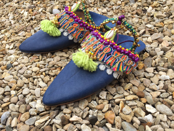 Kiki Embellished Beaded Tassel Ankle Strap Sandals