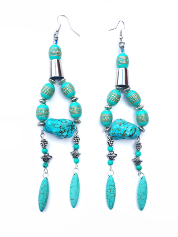 Turquoise Delight Beaded Gemstone Dangle Earrings Kit