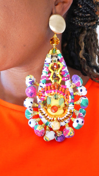 Hokulani Beaded-Embellished Drop Earrings Anita Quansah London