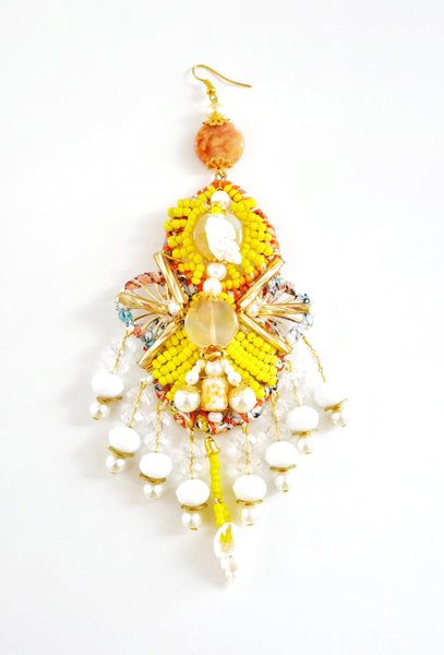Malia Beaded Crystal Shell Earrings-Gemstone Chandelier  Earrings-Seashell Earrings-Beaded Earrings-Jewellery Designer- Milton Keynes-Beach style-Surf Jewellery