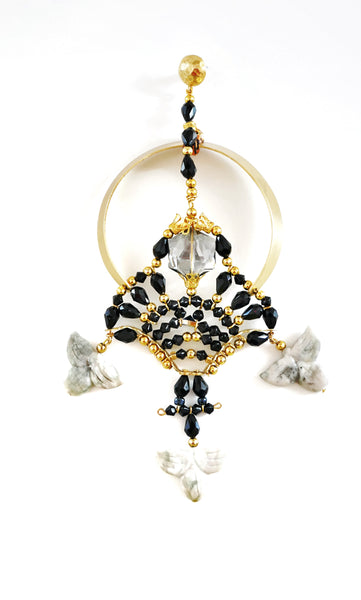 Jessa Swarovski Crystal Embellished and Encrusted Hoop EarringsEarrings-African Jewellery-Tribal Jewellery- UK Jewellery Designer-Anita Quansah London-swarovski Jewellery-moon earrings-hoop earrings