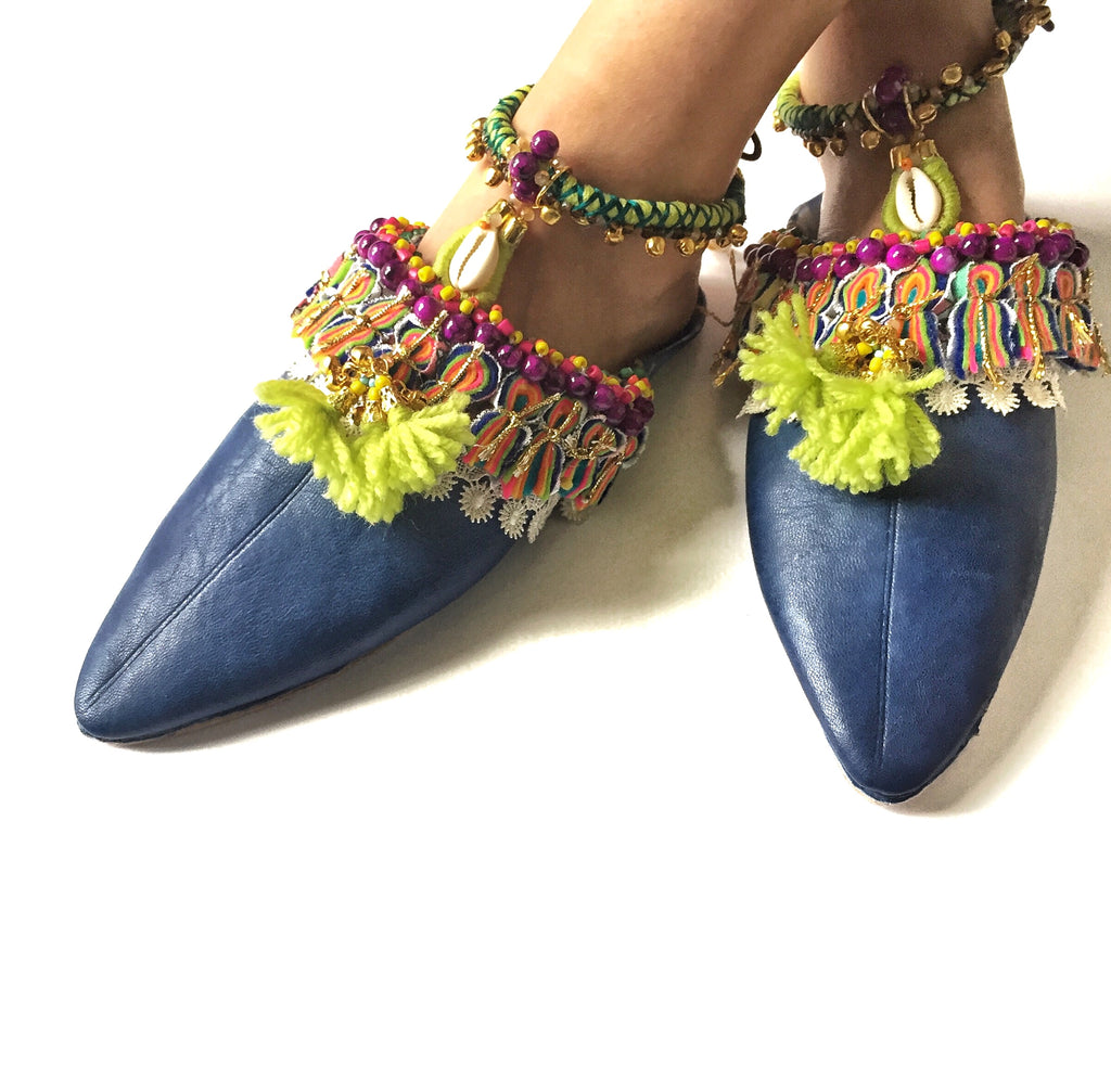 Kiki Embellished Beaded Tassel Ankle Strap Sandals