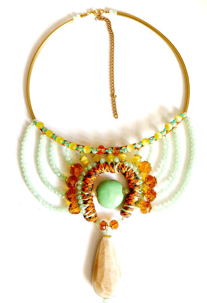 Ihuoma Embellished Beaded Layer Collar Necklace