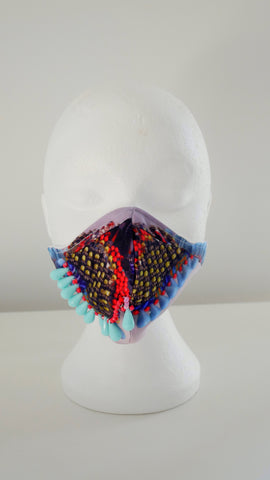 LIMITED EDITION BEXLEY PRINT BEADED FACE MASK BY ANITA QUANSAH LONDON