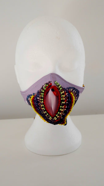 LIMITED EDITION INA PRINT BEADED FACE MASK