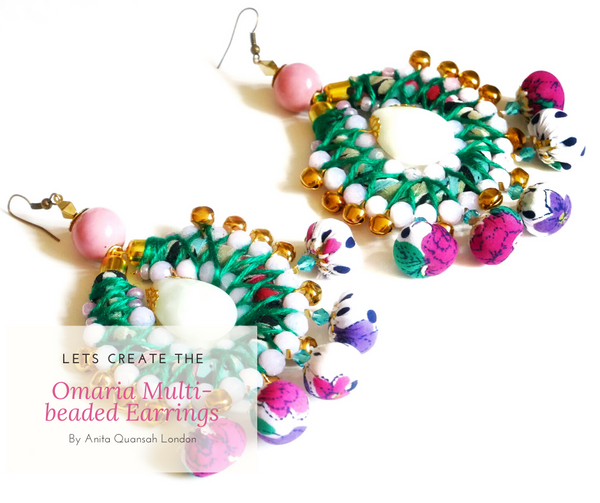 The Omaria Beaded Drop Earrings Jewellery Making Kit + Guide Advanced Level