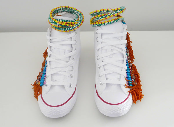 Ozias Beaded Embellished High Top Canvas Sneakers