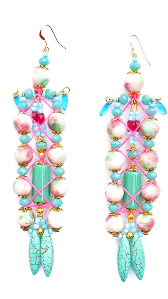 Phaedra Gemstone-Embellished Ladder Drop Earrings