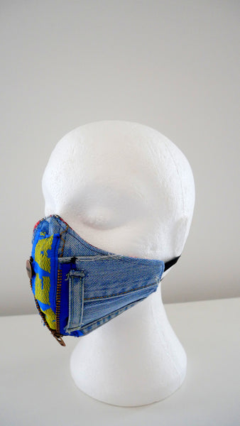 Reusable, Washable, Distressed Denim IKEA Face Mask