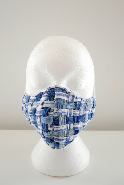 Reusable, Washable, Distressed, Denim, And Cotton Weave Face Mask