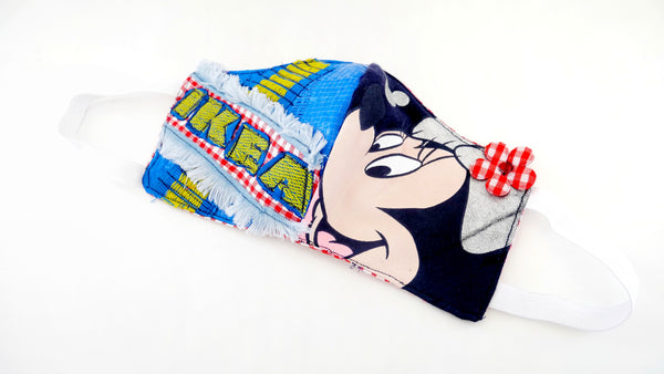 Reusable, Washable, Distressed, Minnie Mouse Meets Ikea Face Mask 2