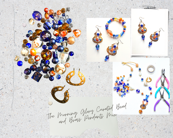 The Morning Glory Curated Bead and Brass Pendants Mix
