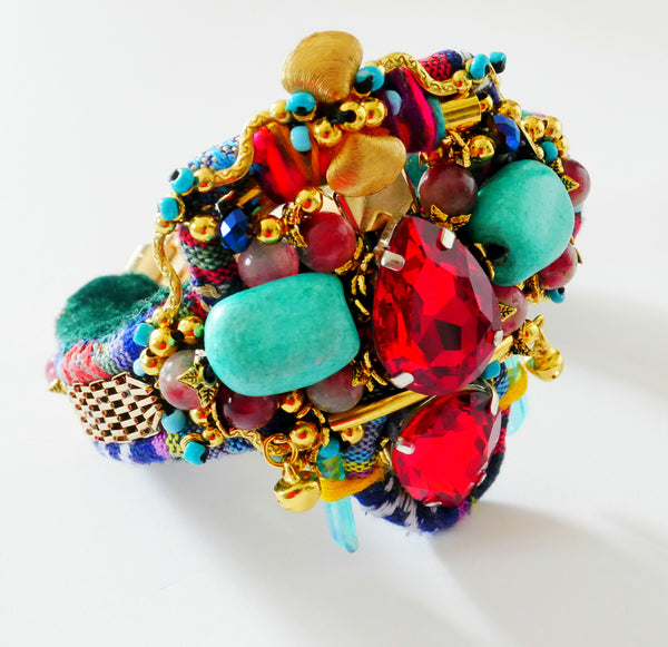 Nandita Swarovski Crystal and Gemstone Embellished Bracelet